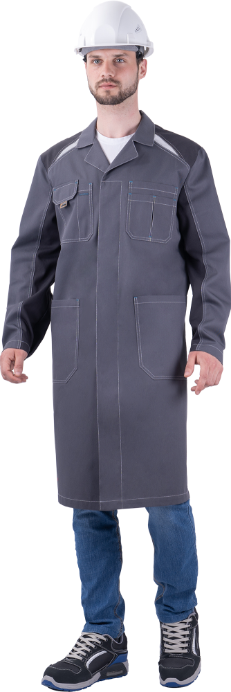 Халат ТУРБО SAFETY летний, серый-т.серый – 1