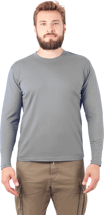 Футболка длинный рукав серая 160 г/м2 – 1