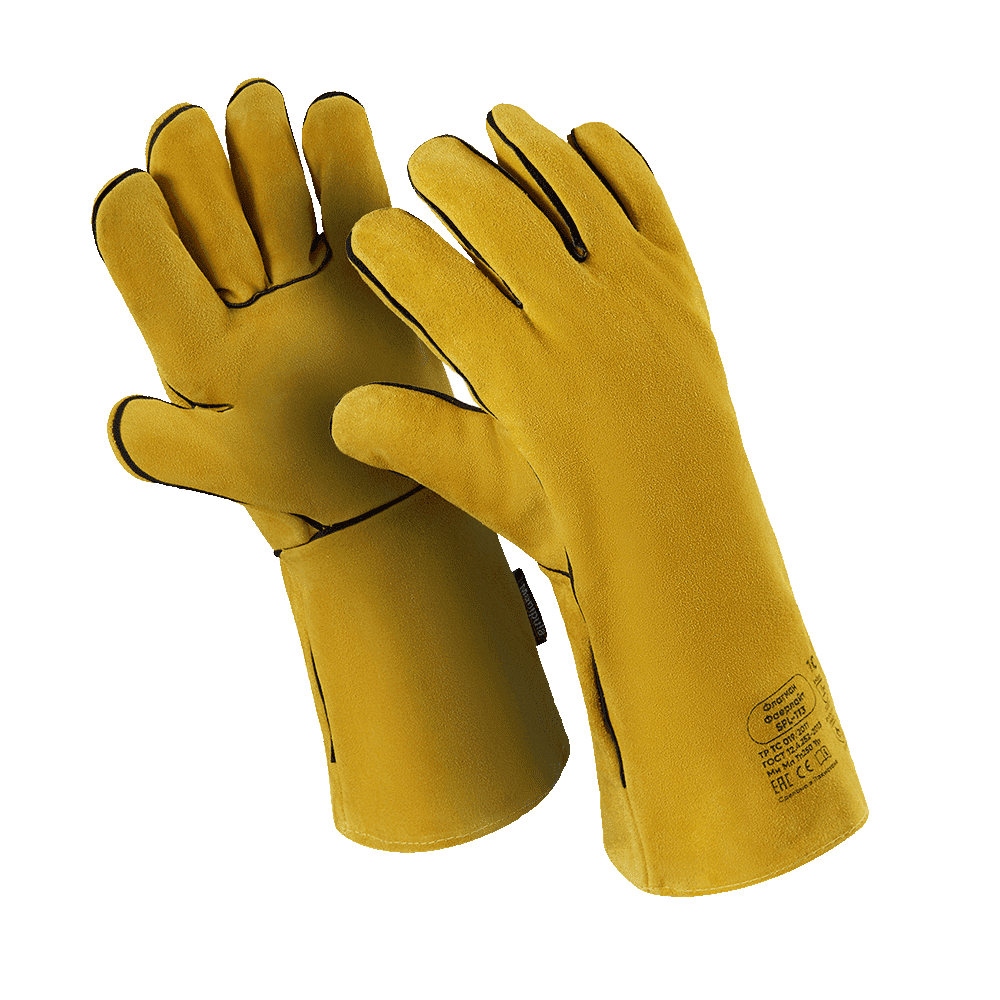 Краги ФЛАГМАН ФАЕРЛАЙТ (TG-691), спилок, интерлок/флис, нить Kevlar®, до 250°С, 380 мм – 1