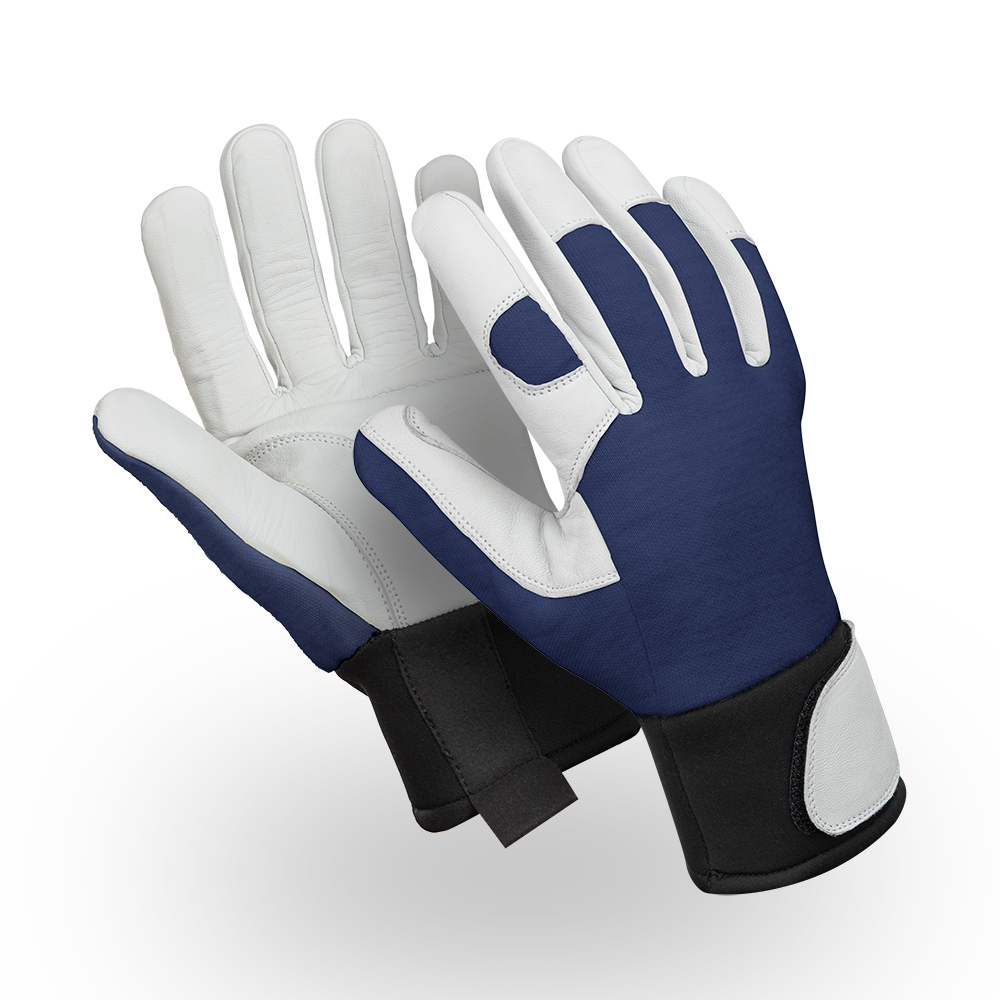 Перчатки ВИБЛОК (VG-572), полиэфир, кожа, VibraGel®, Velcro®, цвет сине-белый – 1
